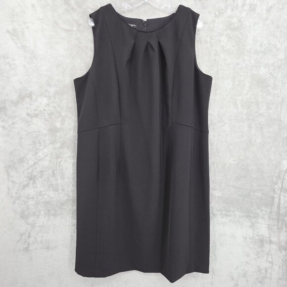 Talbots Classic Sheath Dress 18W Black Corpcore Chic Modern Office Retro Glam - Picture 1 of 9